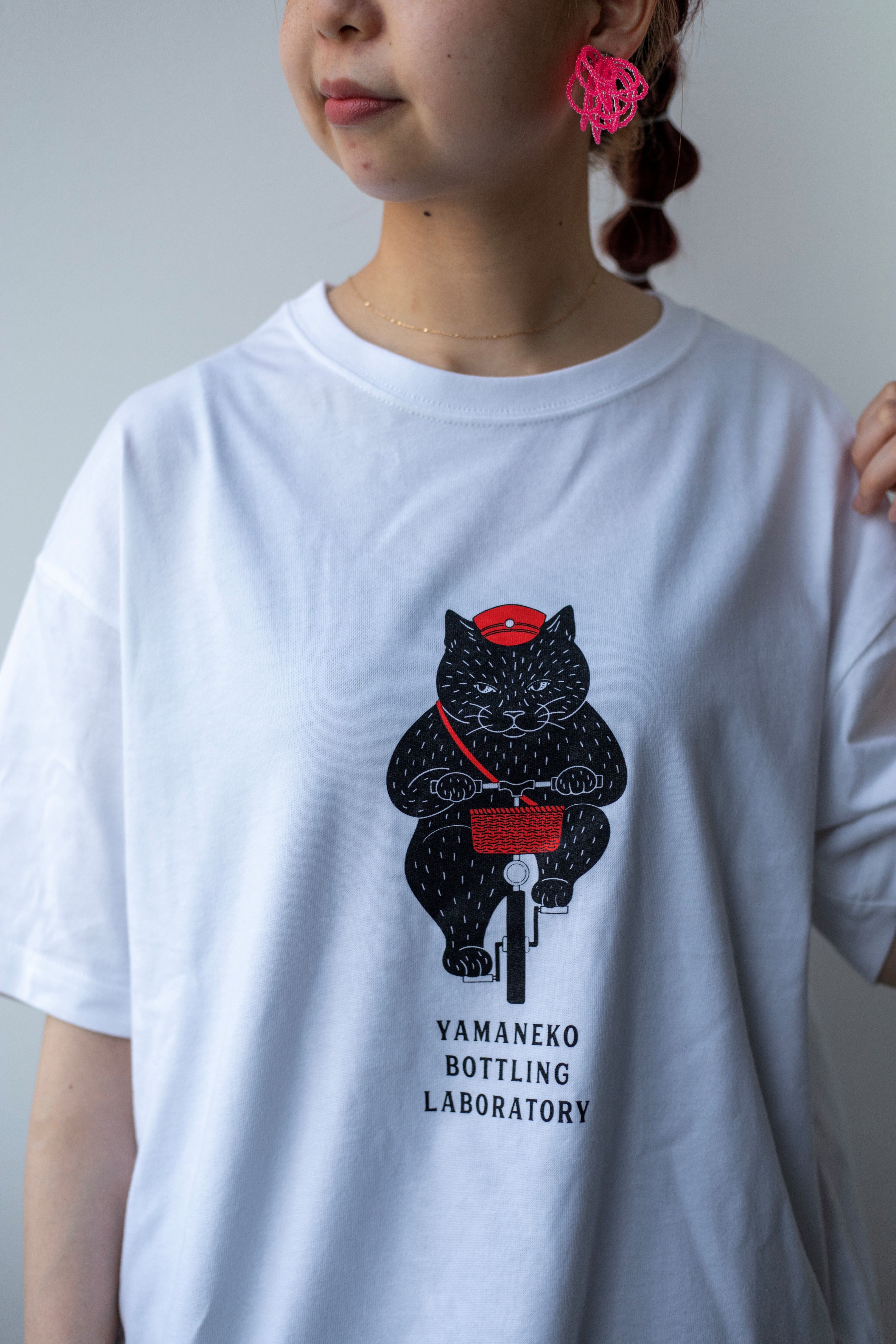 山猫オリジナルTシャツ/自転車【ホワイト】