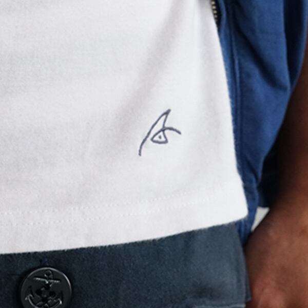 イワシビル　ボートネックTシャツ　白